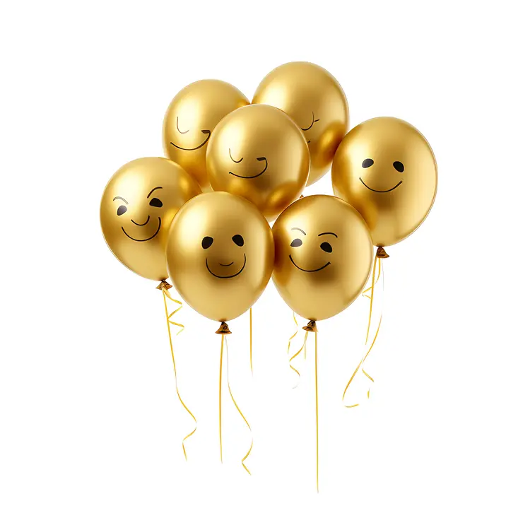 Gold Smiley Balloons