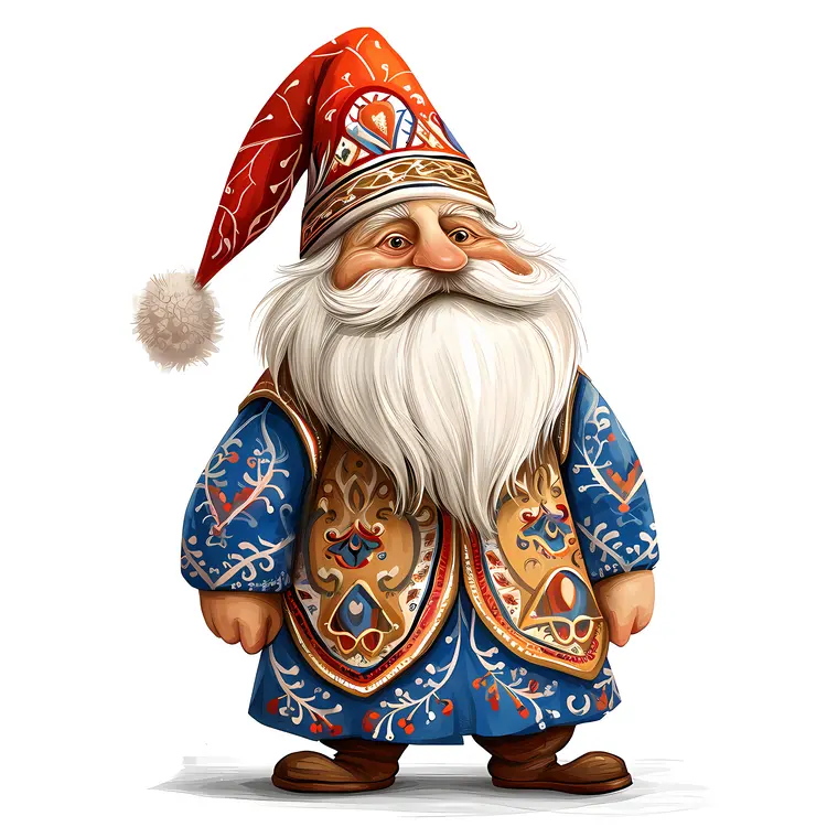 Cute Gnome with Red Hat and Beard