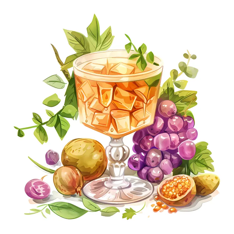 Fruit Still Life with Grapes and Glass