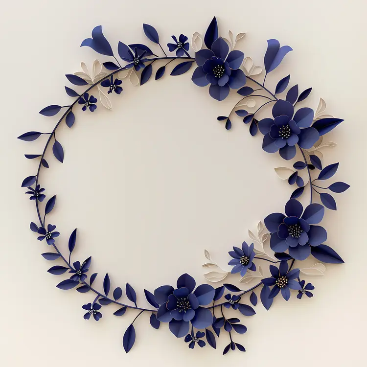 Beautiful Blue Floral Wreath