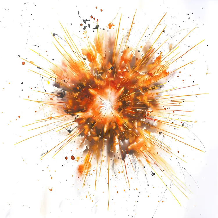Orange Explosion Abstract Art