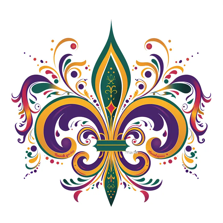 Colorful Fleur-de-lis Symbol for Mardi Gras
