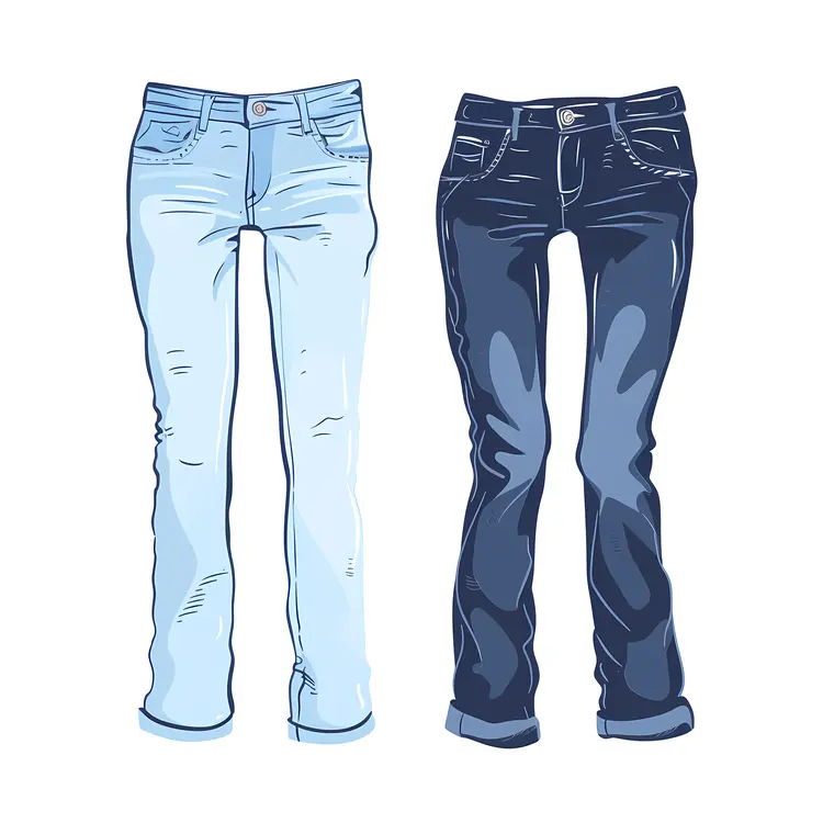 Pair of Blue Jeans Illustration