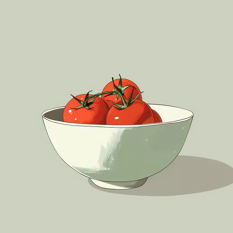 Fresh Red Tomatoes in a White Bowl