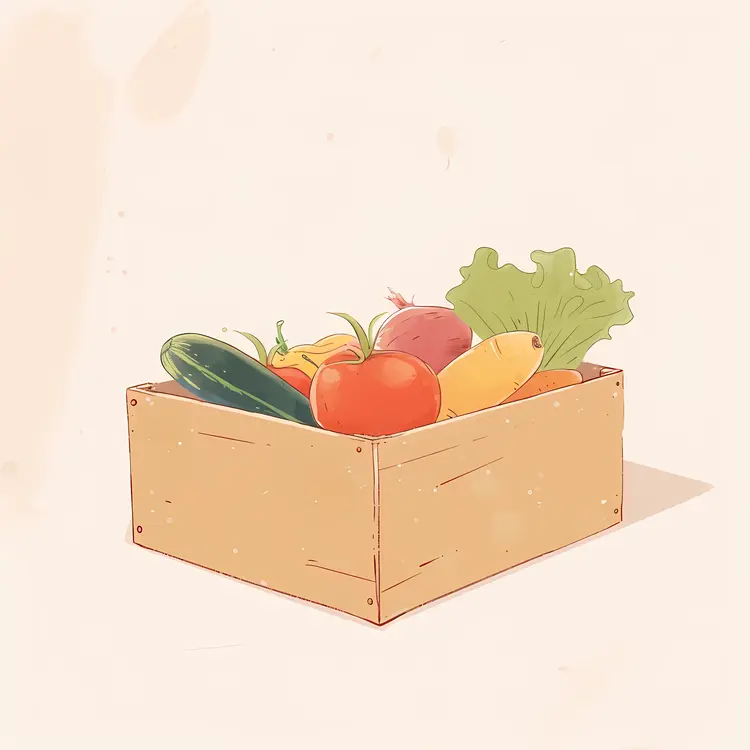 Healthy Vegetable Box with Fresh Produce