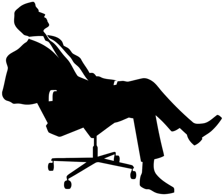 Silhouette of Man in Suit Sitting on Chair