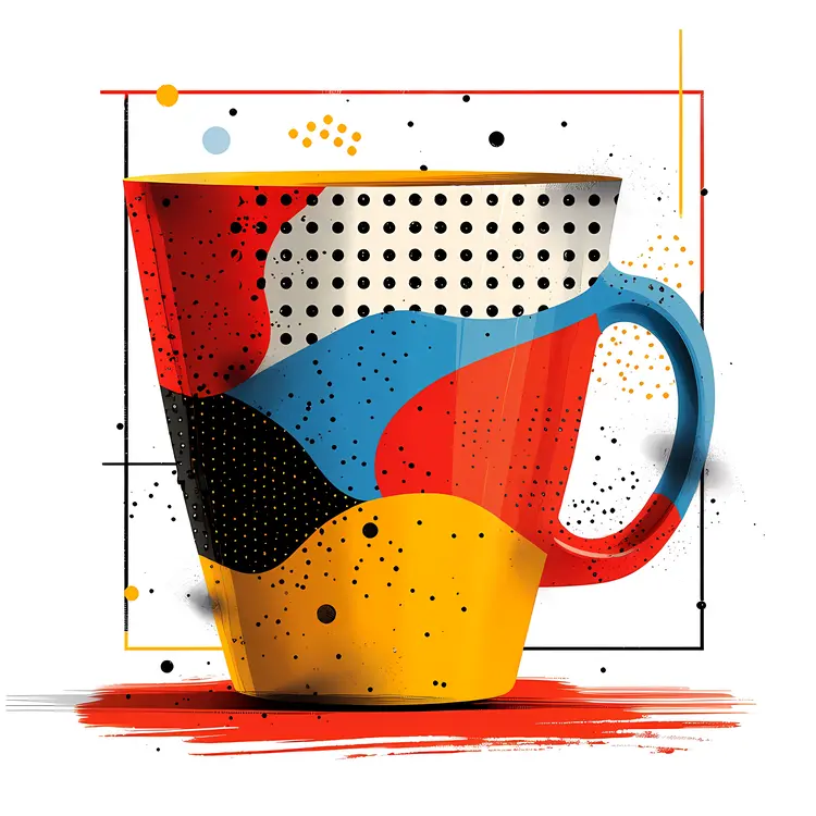 Colorful Artistic Cup with Geometric Patterns