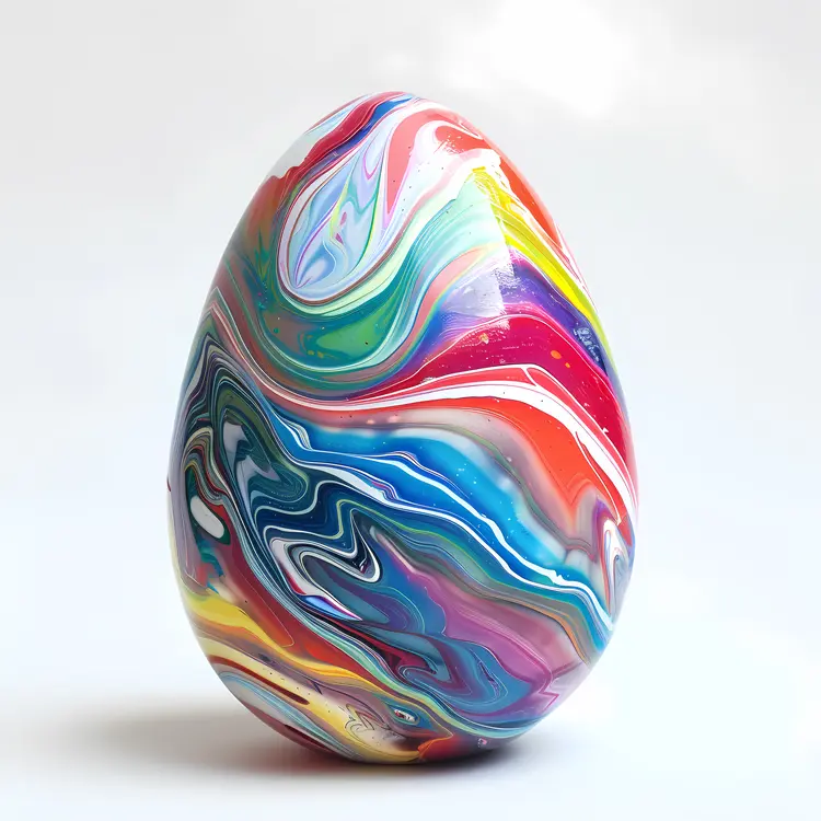 Colorful Swirled Painted Egg