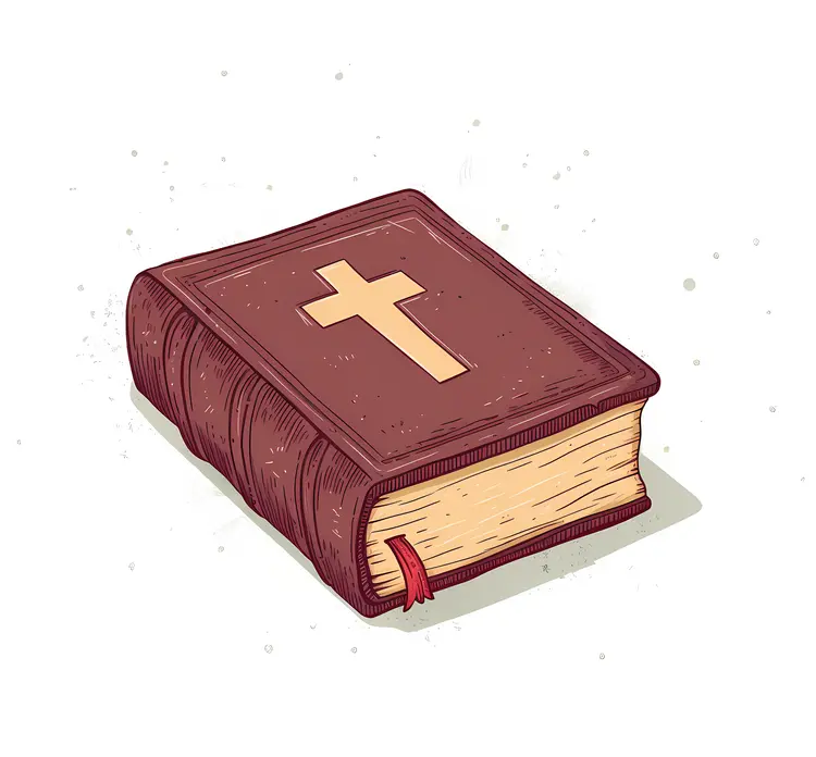 Illustrated Bible with Cross and Bookmark