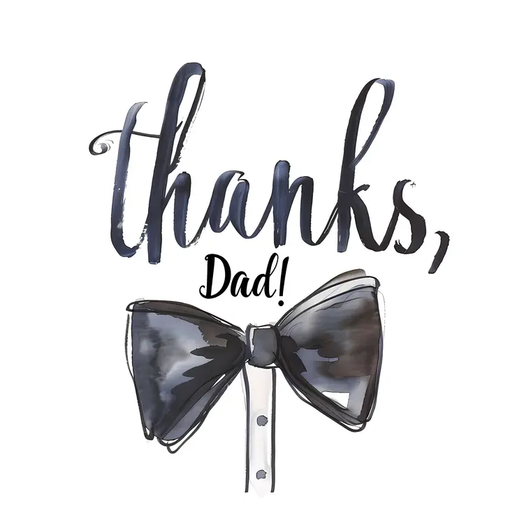 Thanks Dad Greeting with Bow Tie