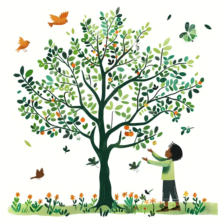 Boy Observing Tree