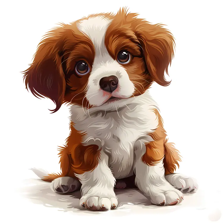 Playful Puppy on White Background