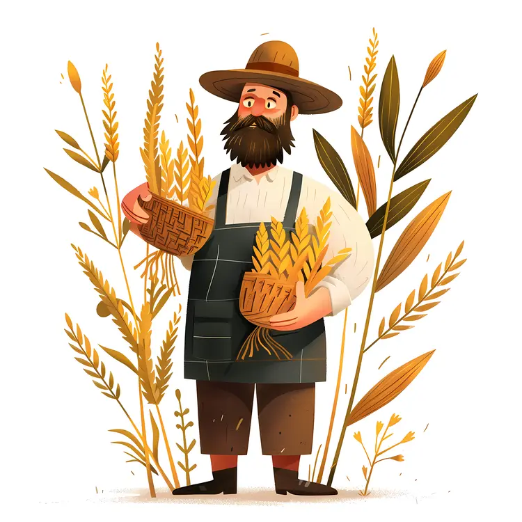 Wheat Farmer Illustration