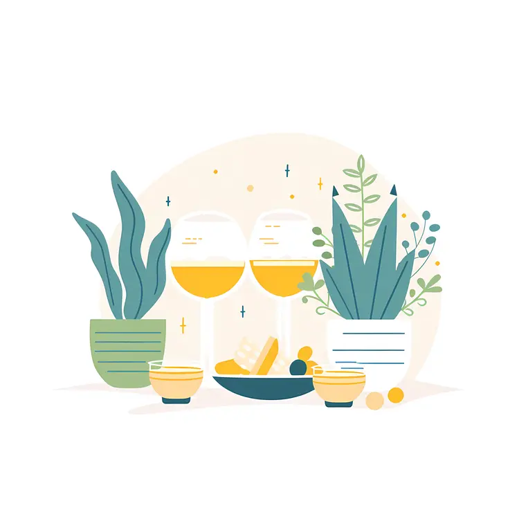 Wine Glasses with Plants