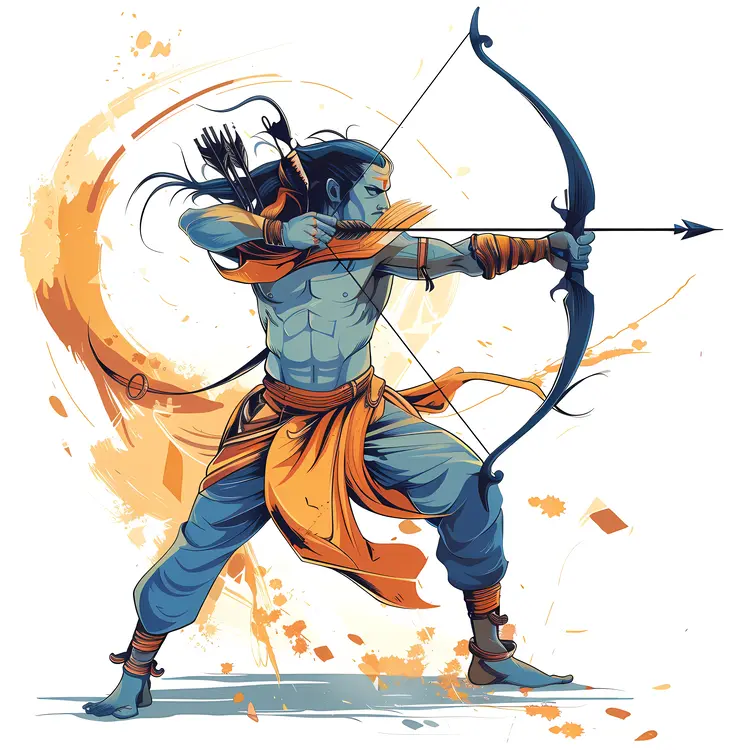 Blue Archer with Bow
