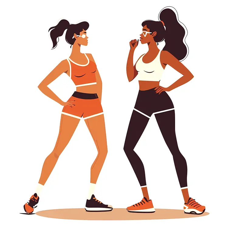 Illustration of Female Fitness Enthusiasts