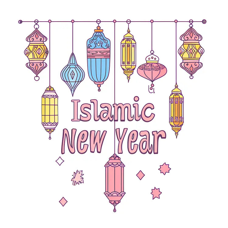 Colorful Lanterns for Islamic New Year