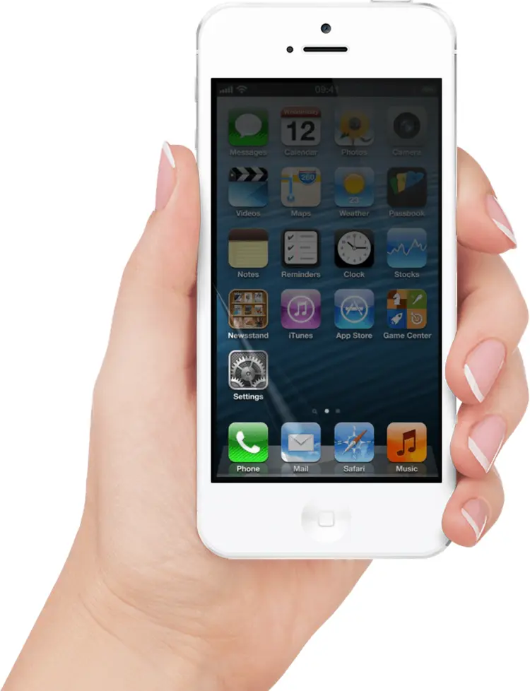 Hand Holding White iPhone