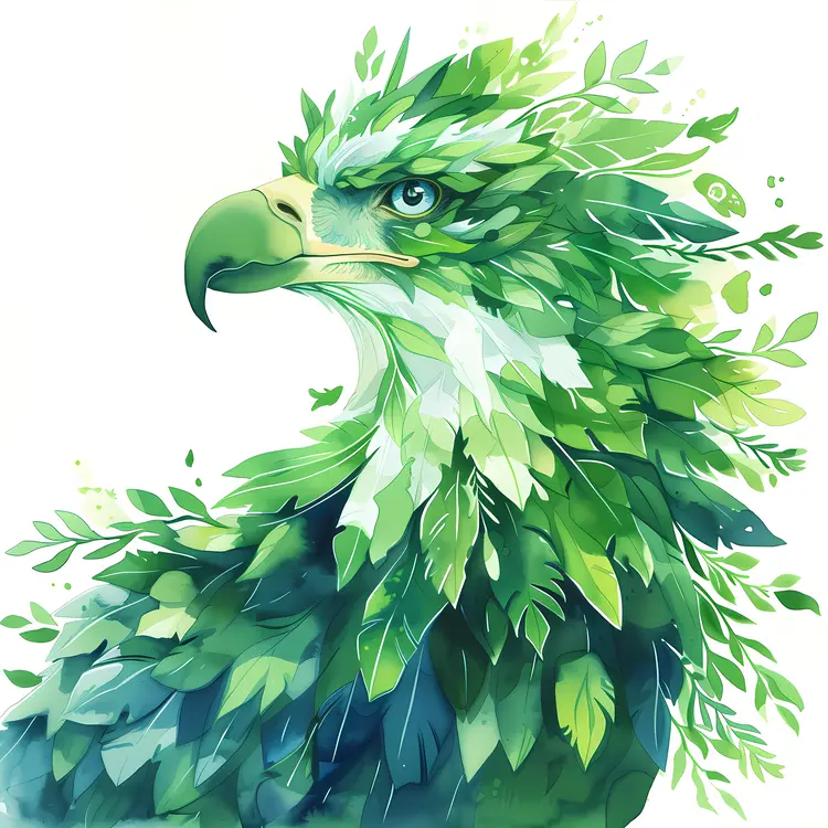 Elegant Green Feathered Bird