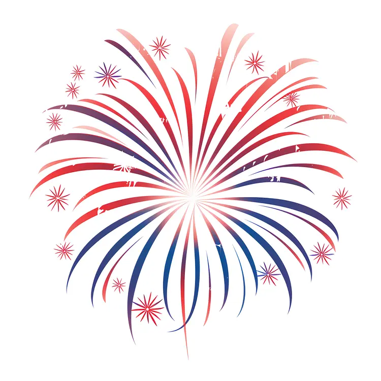 Red and Blue Firework Display