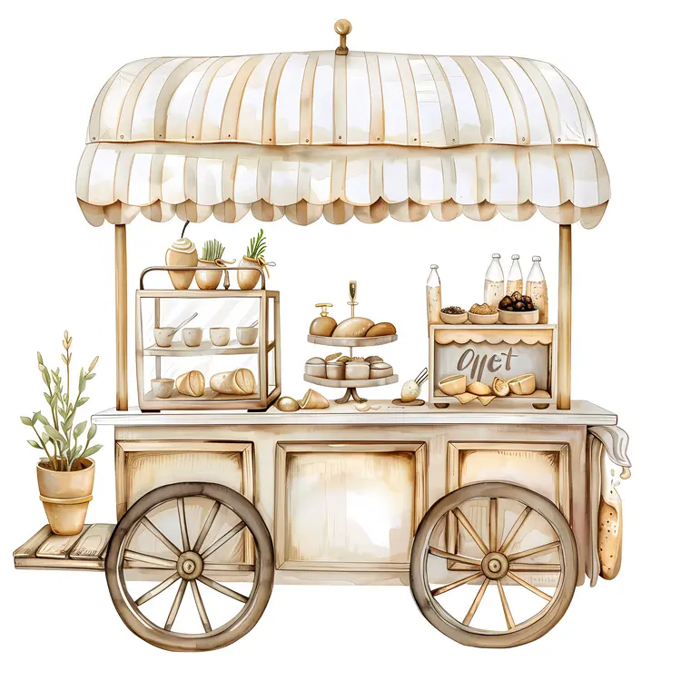 Elegant Pastry Cart