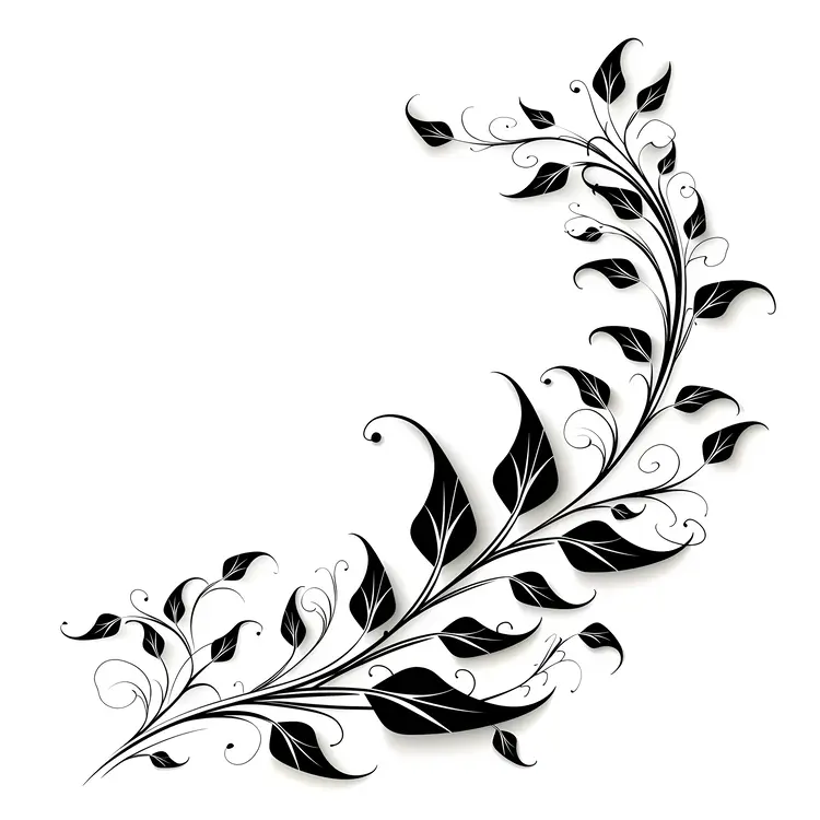 Stylish Black Floral Corner Design
