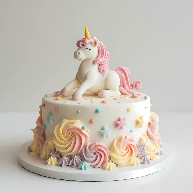 Unicorn Cake with Pastel Swirls