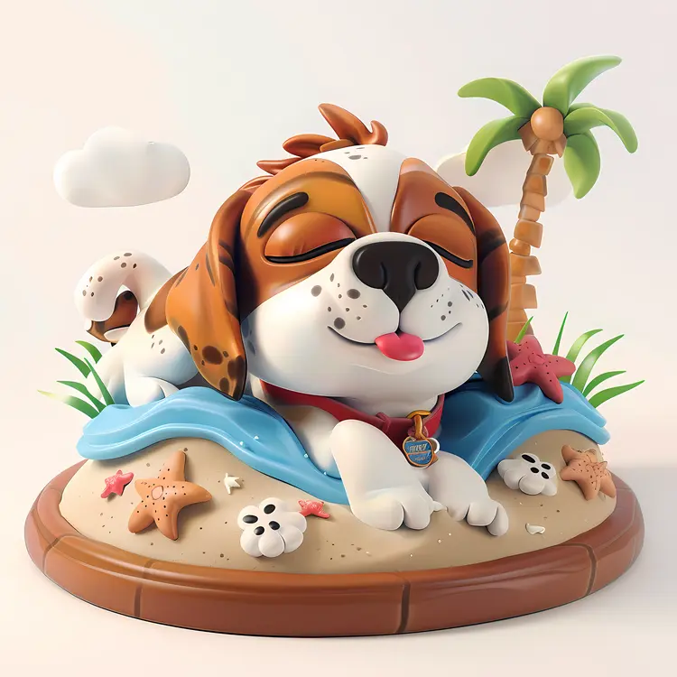 Cute Dog Enjoying Beach
