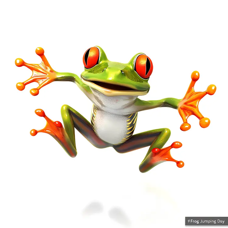 Green Frog Jumping for Frog Jumping Day