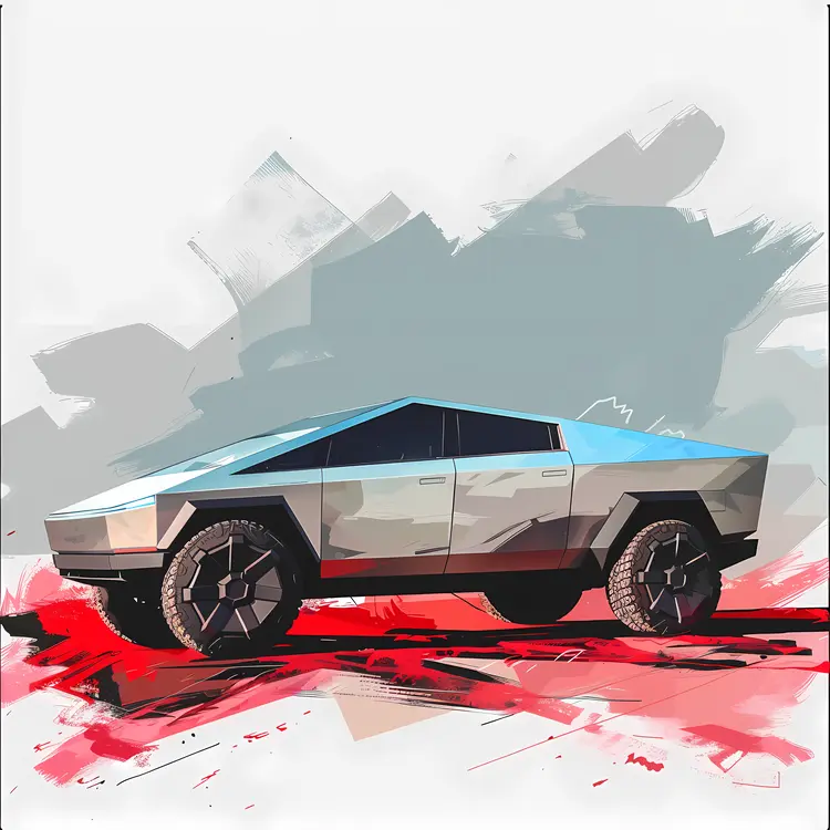 Futuristic Car with Abstract Background