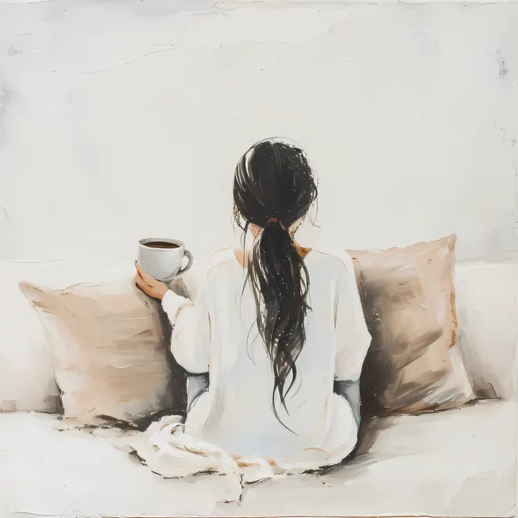 Woman Relaxing with Coffee