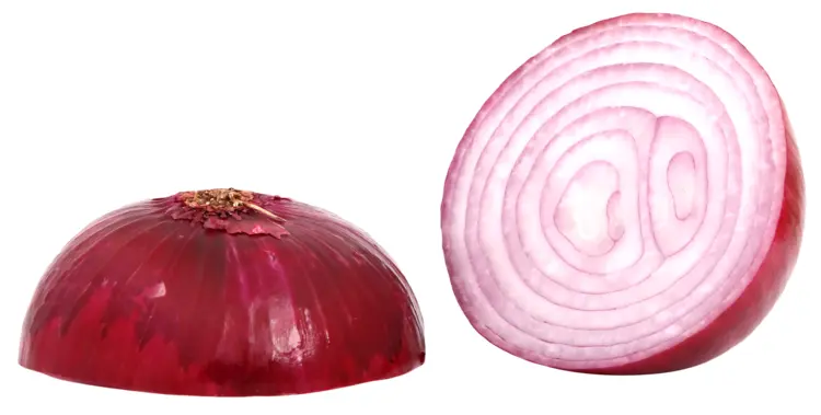 Fresh Red Onion and Sliced Red Onion