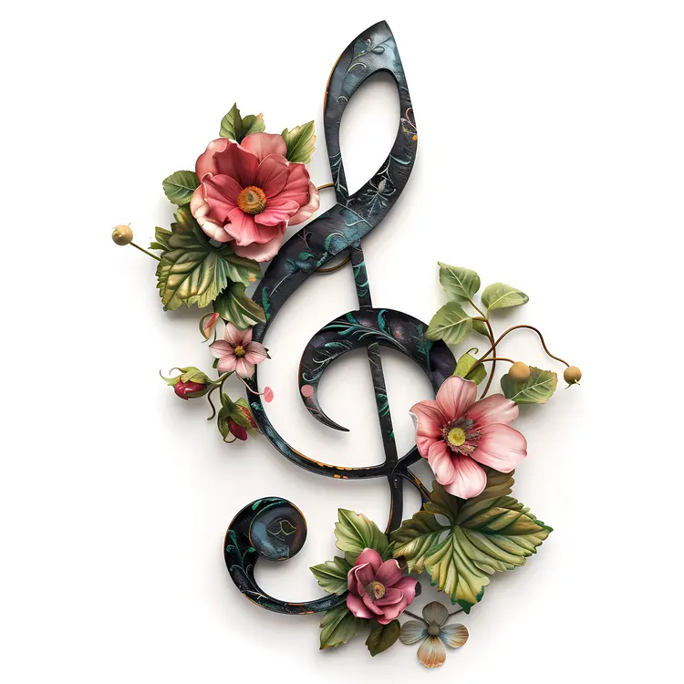 Floral Treble Clef Decoration