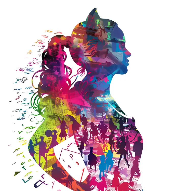 Colorful Woman Silhouette
