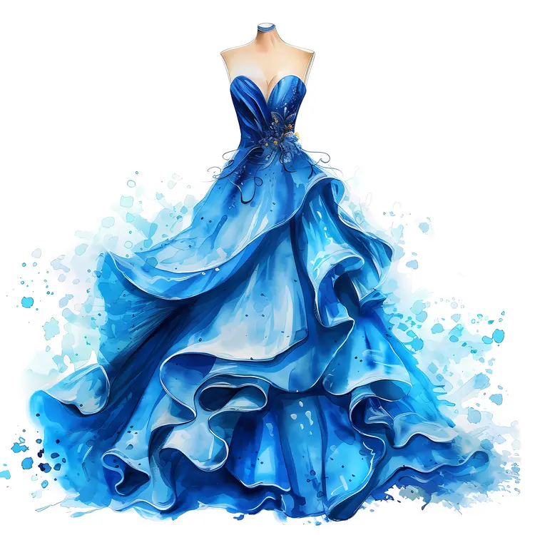 Elegant Blue Evening Gown