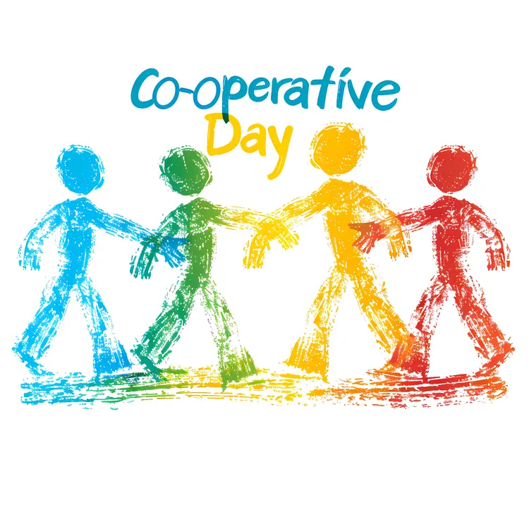 Colorful Doodle People Celebrating Cooperative Day