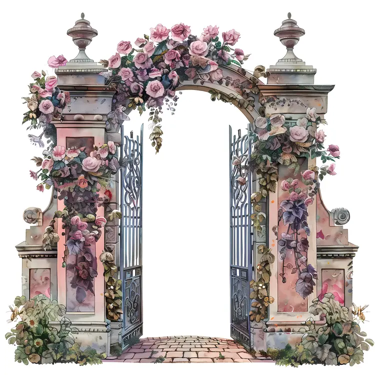Elegant Floral Garden Gate