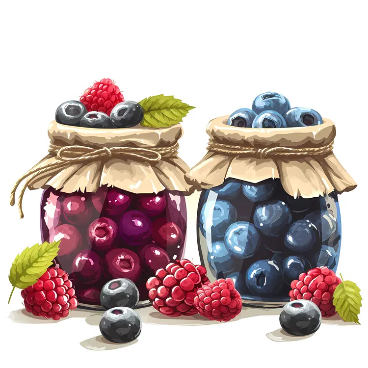 Berry Preserves in Jars