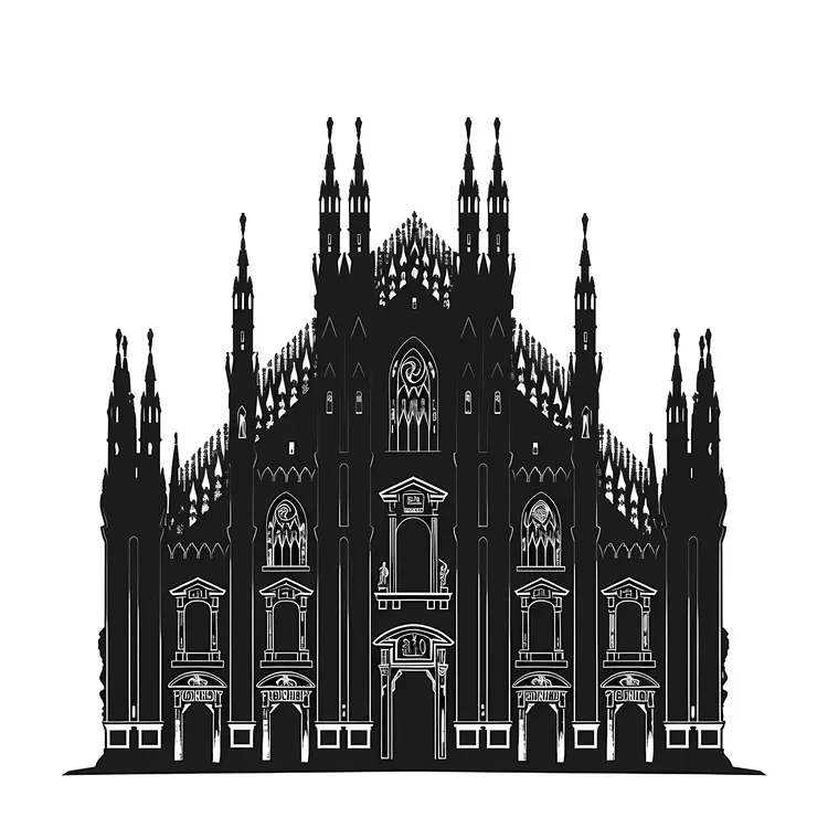 Black Gothic Cathedral Silhouette