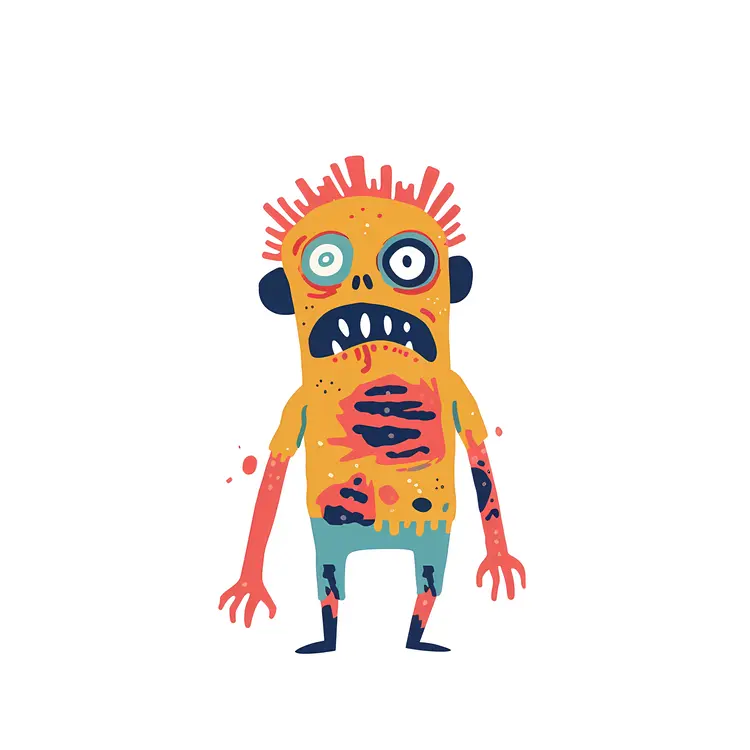 Yellow Monster Cartoon Character