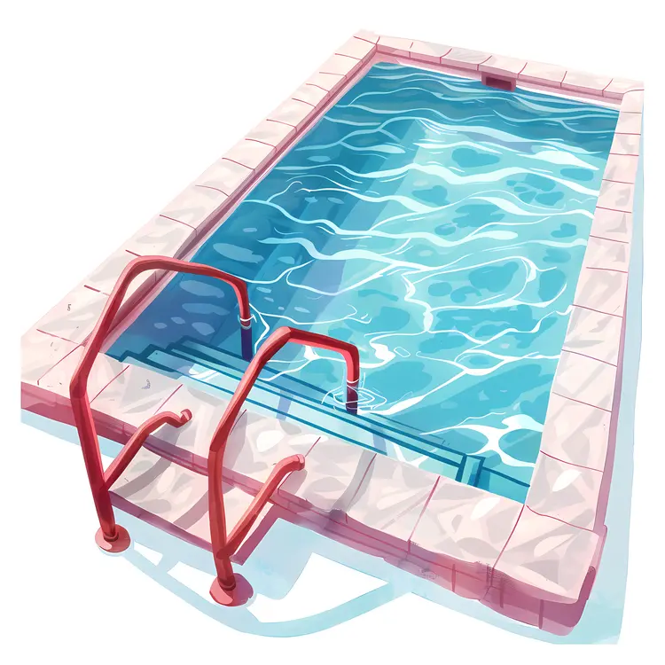 Swimming Pool with Red Ladder