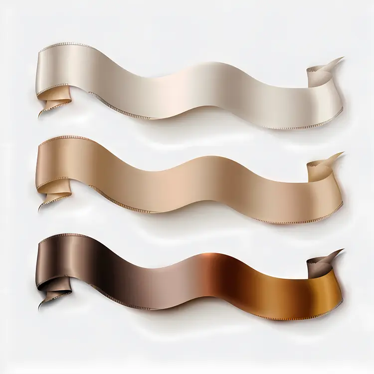 Shiny Metallic Gradient Ribbons