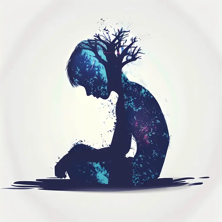 Meditative Silhouette with Tree