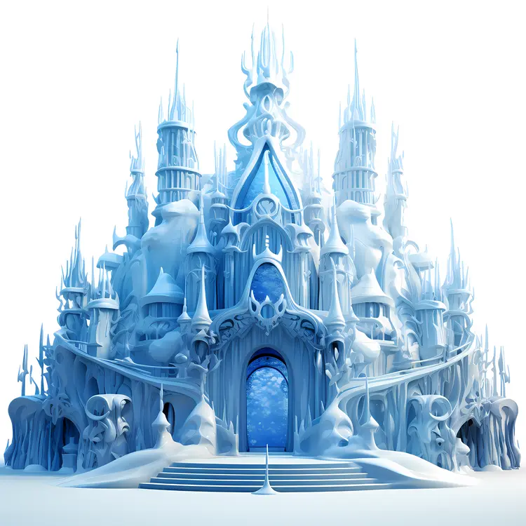 Whimsical Ice Castle with Frosty Spires