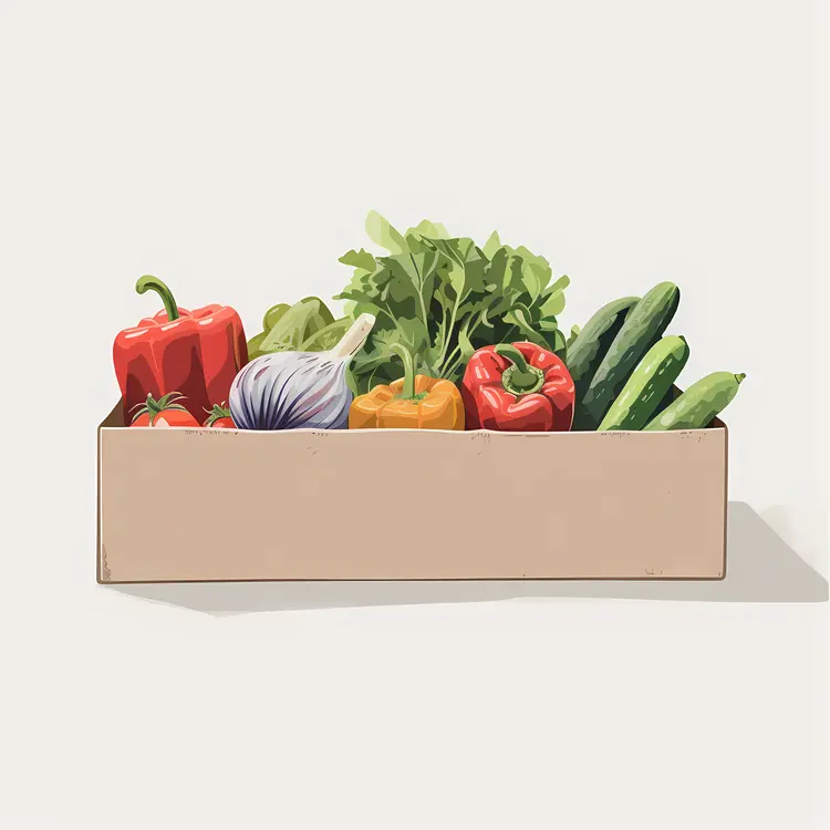 Healthy Vegetable Box with Fresh Produce