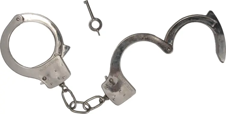 Open Metal Handcuffs with Key