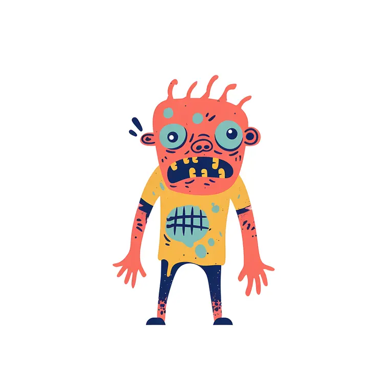 Pink Monster Cartoon Character