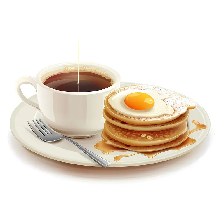 Delicious Breakfast with Pancakes and Coffee