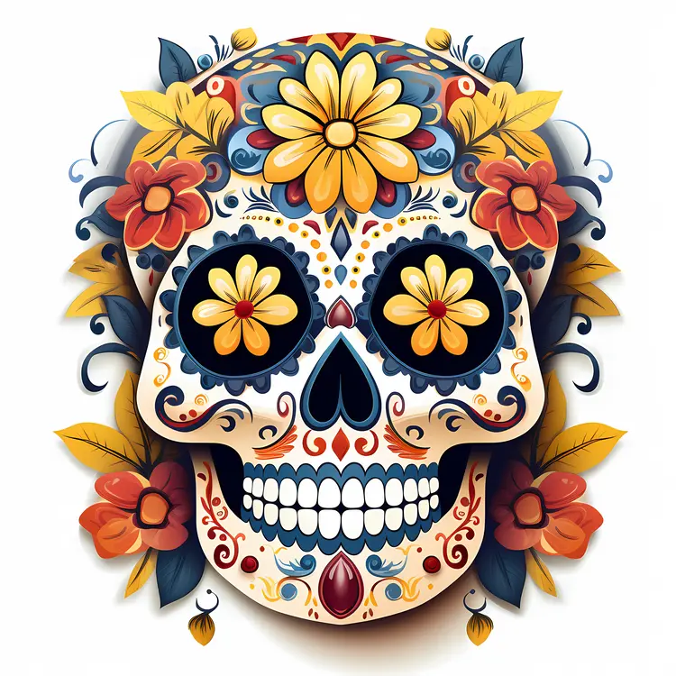 Floral Decorated Skull