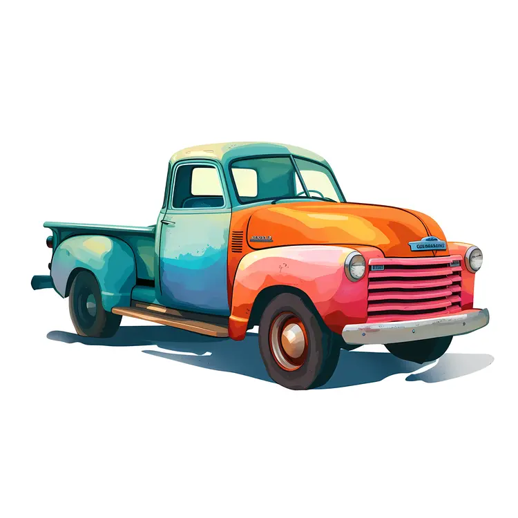Colorful Vintage Truck Illustration